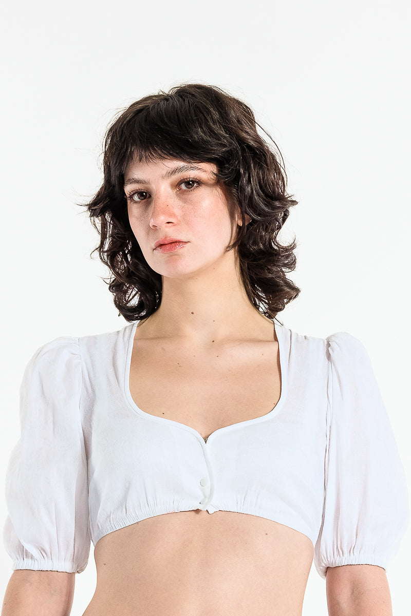 Heimatglück Dirndlbluse Ida weiß Rückansicht | Heimatglück dirndl blouse Ida white back view