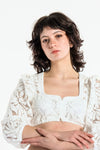 Heimatglück Dirndlbluse Nele weiß Rückansicht | Heimatglück dirndl blouse Nele white back view