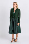 Heimatglück Trachtenjanker Elisabeth Tannengrün Vorderansicht | Heimatglück Trachtenjanker Elisabeth dark green front view