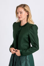 Heimatglück Trachtenjanker Elisabeth Tannengrün Detail | Heimatglück Trachtenjanker Elisabeth dark green detail