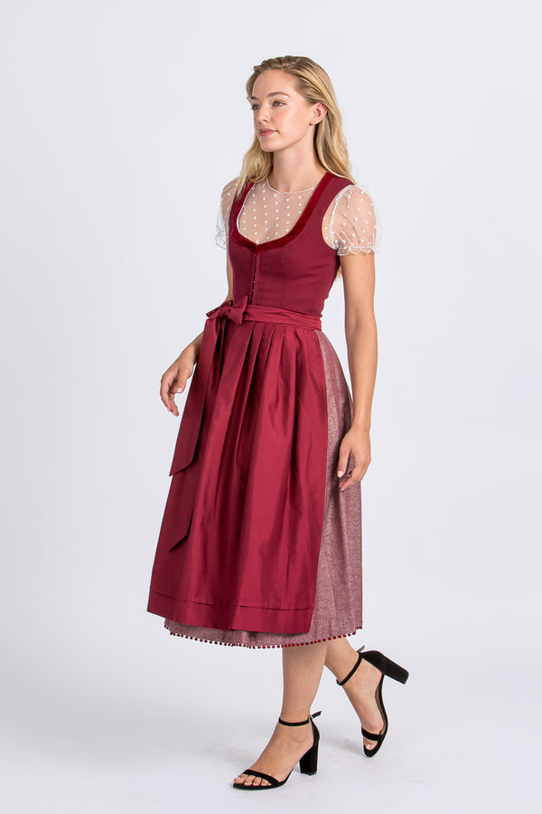 Heimatglück Dirndl Giulia vino Vorderansicht | Heimatglück Dirndl Giulia vino front view