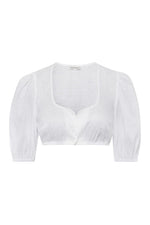 Heimatglück Dirndlbluse Ida weiß Vorderansicht | Heimatglück dirndl blouse Ida white front view