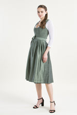 Heimatglück Cord-Dirndl Anneliese salbei Detail Mieder | Heimatglück corduroy dirndl Anneliese sage bodice detail