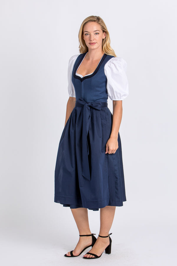 Heimatglück Dirndl Ariana blau Rückansicht | Heimatglück dirndl Ariana blue back view