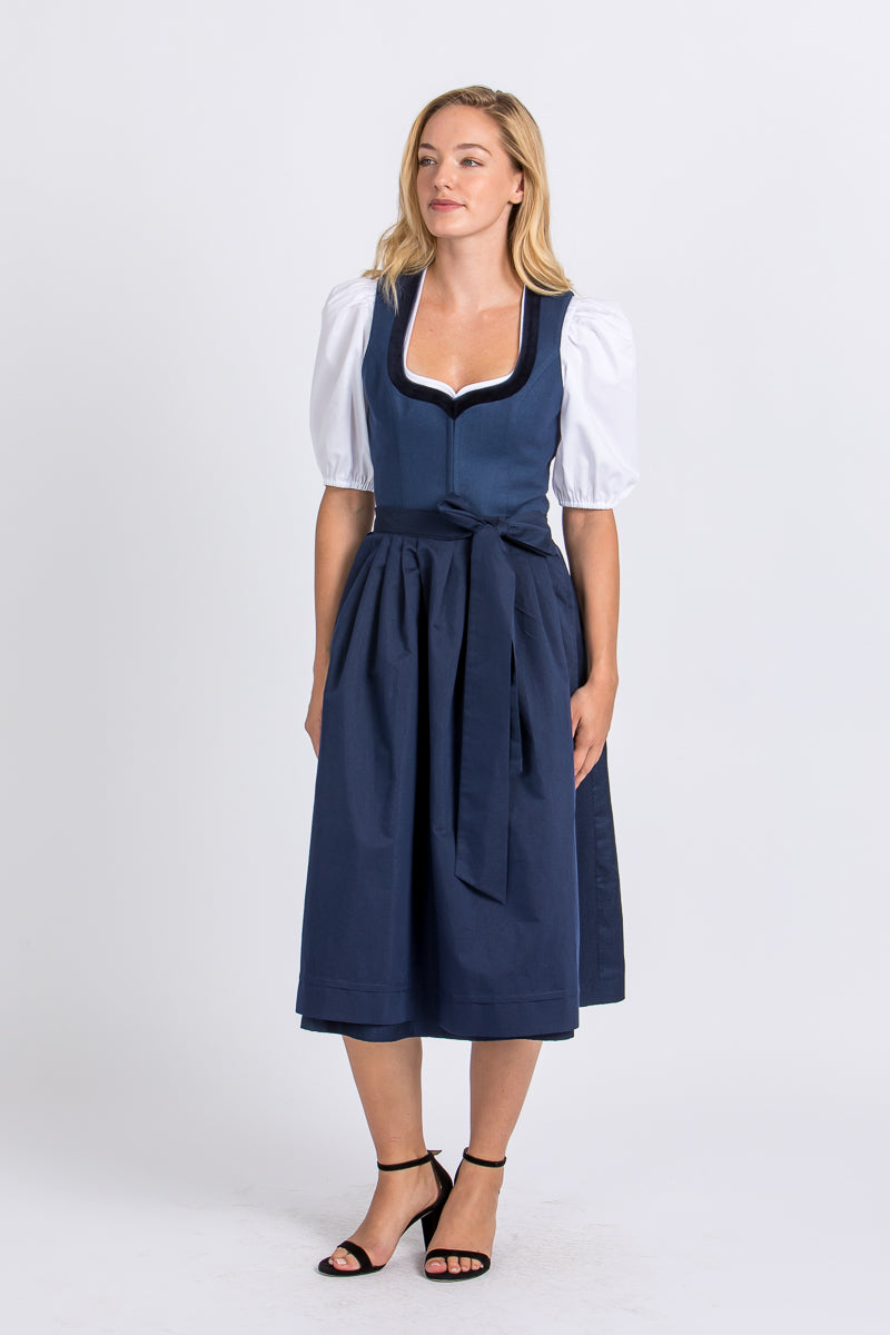 Heimatglück Dirndl Ariana blau Vorderansicht | Heimatglück dirndl Ariana blue front view