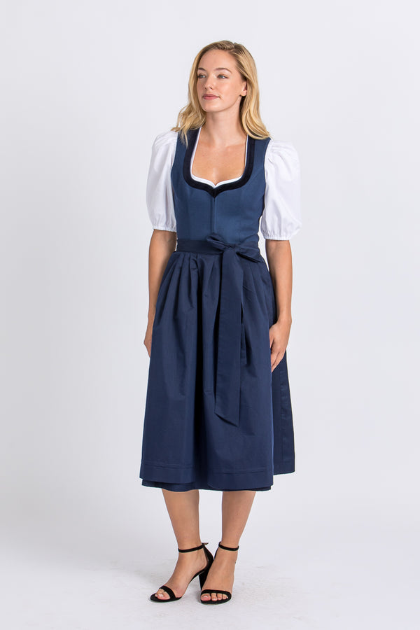 Heimatglück Dirndl Ariana blau Vorderansicht | Heimatglück dirndl Ariana blue front view