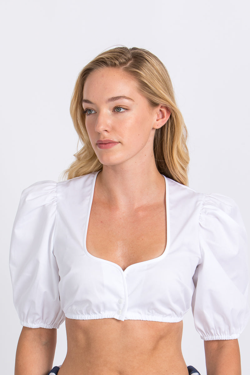 Heimatglück Dirndlbluse Heidi weiß Detail | Heimatglück dirndl blouse Heidi white detail