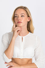 Heimatglück Dirndlbluse Rosa creme Rückansicht | Heimatglück dirndl blouse Rosa cream back view