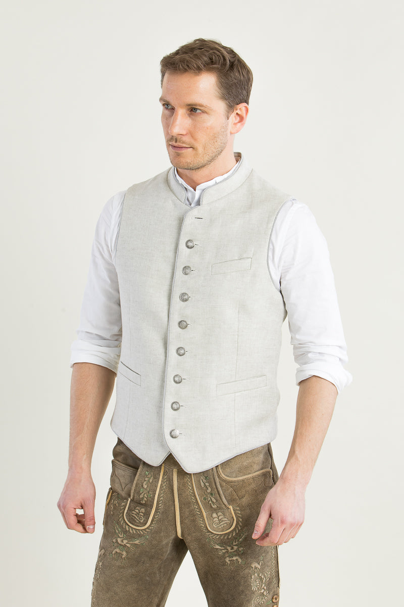 Heimatglück Trachtenweste Philipp creme Rückansicht | Heimatglück Trachtenweste Philipp cream back view