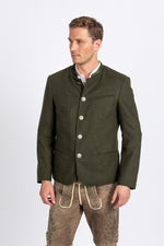 Heimatglück Trachtenjanker Josef dunkelgrün Detail | Heimatglück traditional jacket Josef dark green detail