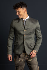 Gottseidank Leinenjanker Helmut Agave Rückansicht | Gottseidank linen jacket Helmut agave green back view