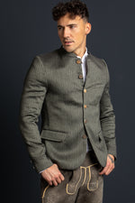 Gottseidank Leinenjanker Helmut Agave Vorderansicht | Gottseidank linen jacket Helmut agave green front view
