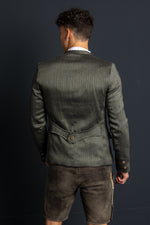 Gottseidank Leinenjanker Helmut Agave Detail | Gottseidank linen jacket Helmut agave green detail