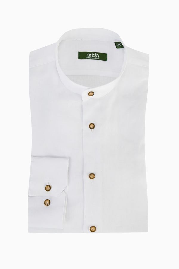 Arido Trachtenhemd weiß Leinen Detail | Arido Bavarian shirt white linen detail