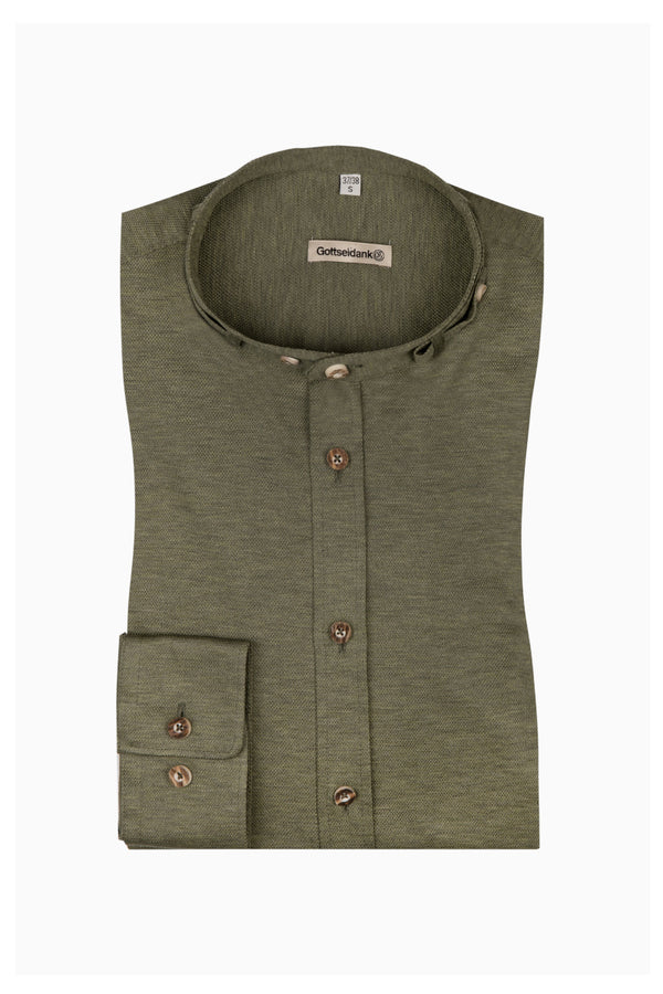Gottseidank Trachtenhemd Lenz khaki Vorderansicht | Gottseidank Trachten Shirt Lenz khaki front view
