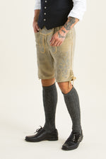Ostarrichi Hirschlederhose Ludwig granit/silber Rückansicht | Ostarrichi Stag Leather Lederhosen Ludwig Granite Silver back view