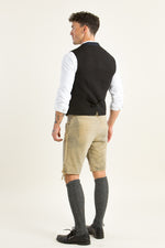 Ostarrichi Hirschlederhose Ludwig granit/silber Detail | Ostarrichi Stag Leather Lederhosen Ludwig Granite Silver detail