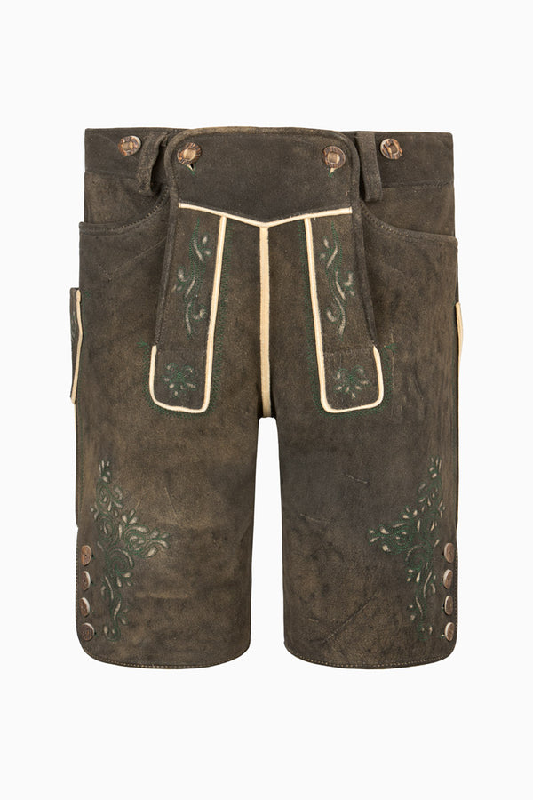 Beckert Hirschlederhose Maximus nussbaum Detail | Beckert Stag Leather Lederhosen Maximus Walnut detail