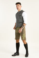 Ostarrichi Hirschlederhose Ludwig antik stein Detail | Ostarrichi Stag Leather Lederhosen Ludwig Antique Stone detail