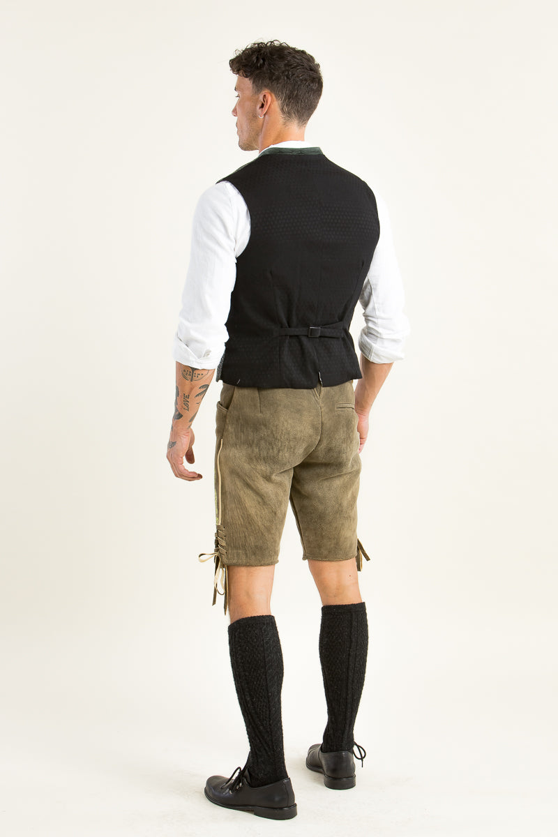 Ostarrichi Hirschlederhose Ludwig antik stein Detail | Ostarrichi Stag Leather Lederhosen Ludwig Antique Stone detail