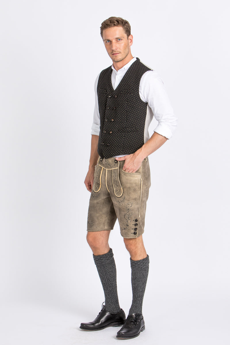 Gottseidank Trachtenweste Egon Antikschwarz Vorderansicht | Gottseidank Trachten Vest Egon antique black front view
