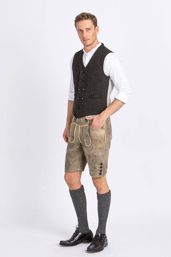 Gottseidank Trachtenweste Egon Antikschwarz Vorderansicht | Gottseidank Trachten Vest Egon antique black front view