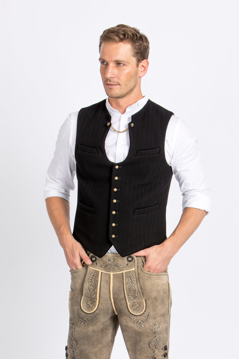 Gottseidank Miesbacher Weste Ignaz schwarzblau Getragen | Gottseidank Ignaz Black-blue worn