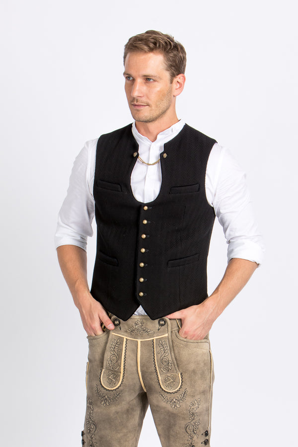 Gottseidank Miesbacher Weste Ignaz schwarzblau Getragen | Gottseidank Ignaz Black-blue worn