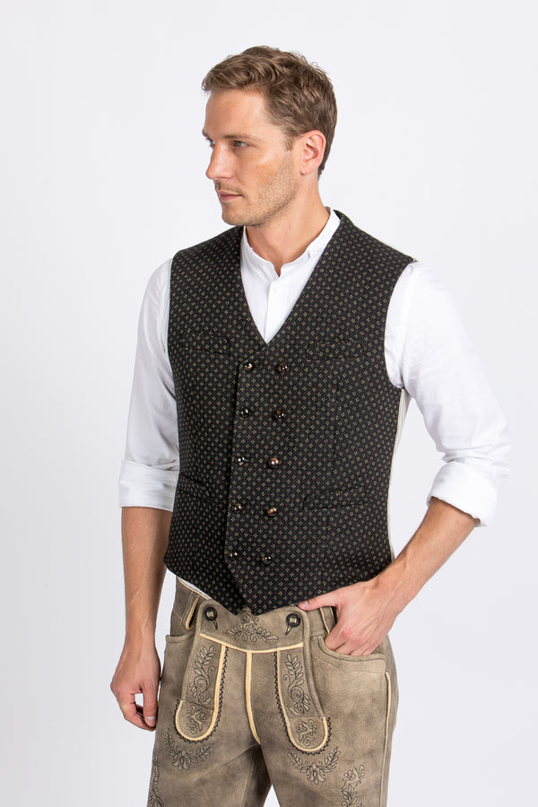 Gottseidank Trachtenweste Egon Antikschwarz Getragen | Gottseidank Trachten Vest Egon antique black worn