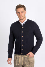 Gottseidank Strickjanker Xaver tintenblau Getragen | Gottseidank knitted janker Xaver ink blue worn