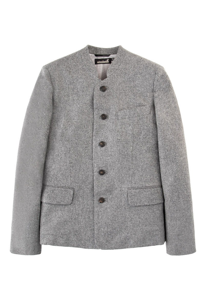 Almliebe Trachtenjanker Tschamsdara mittelgrau Detail | Almliebe Tracht jacket Tschamsdara medium grey detail