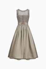 Gottseidank Dirndl Monika navy sesam Leinen Vorderansicht | Gottseidank Monika linen dirndl navy sesame front view