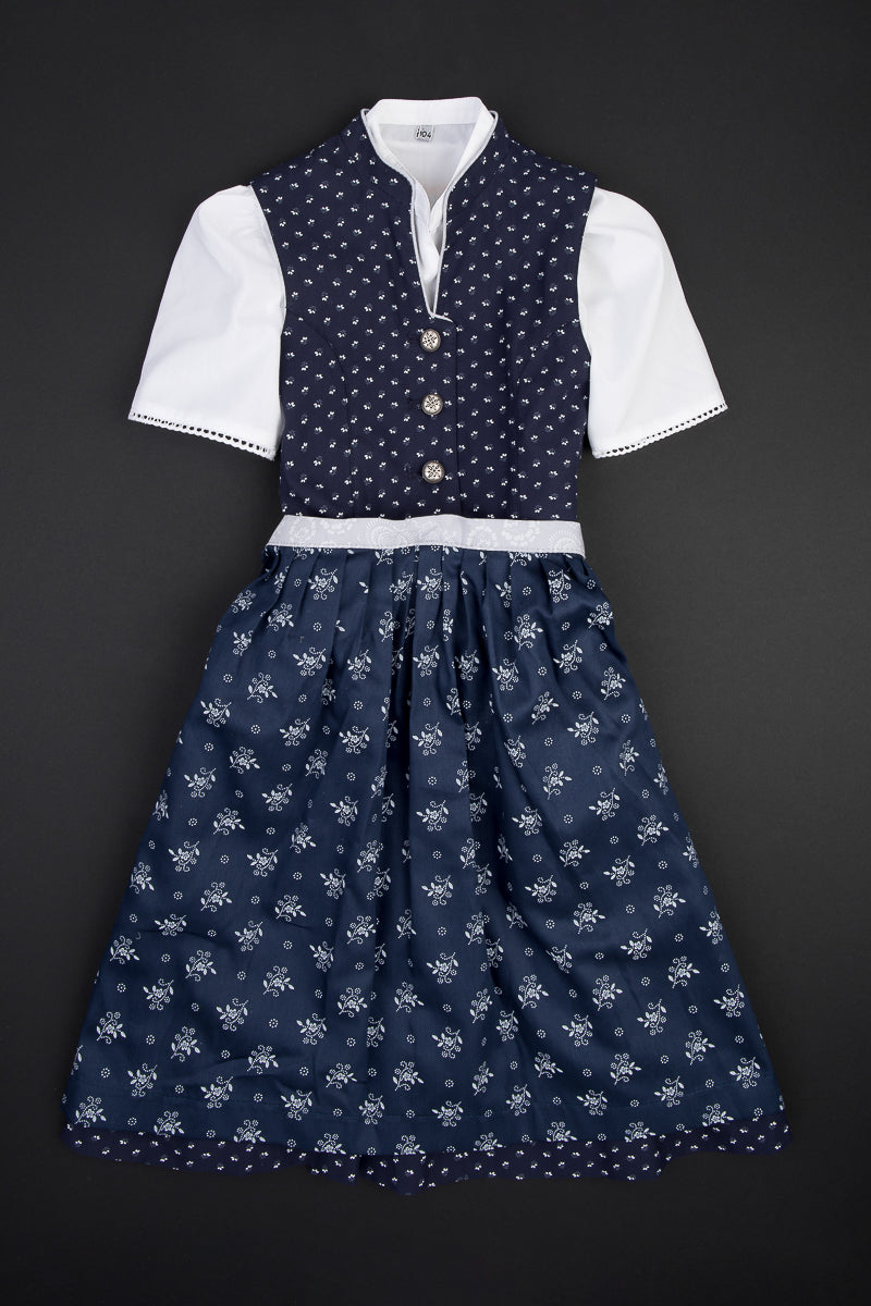 Berwin & Wolff Kinderdirndl dunkelblau Vorderansicht | Berwin & Wolff children's dirndl dark blue front view