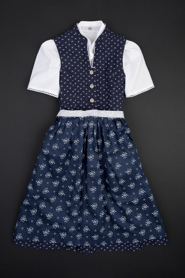 Berwin & Wolff Kinderdirndl dunkelblau Vorderansicht | Berwin & Wolff children's dirndl dark blue front view