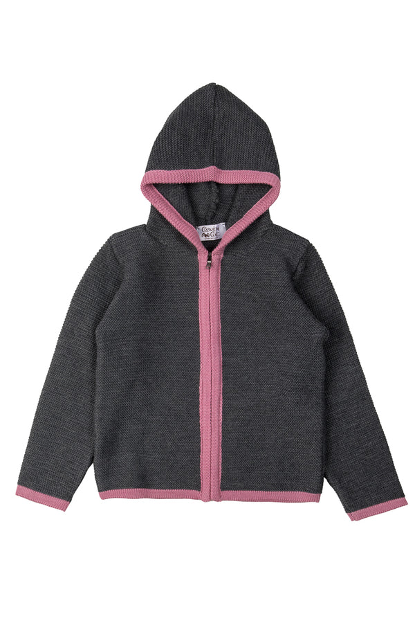 Creazoni Kinder Strickjacke grau pink