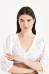 Kinga Mathe Dirndlbluse Kaira weiß Vorderansicht | Kinga Mathe Dirndl Blouse Kaira white front view