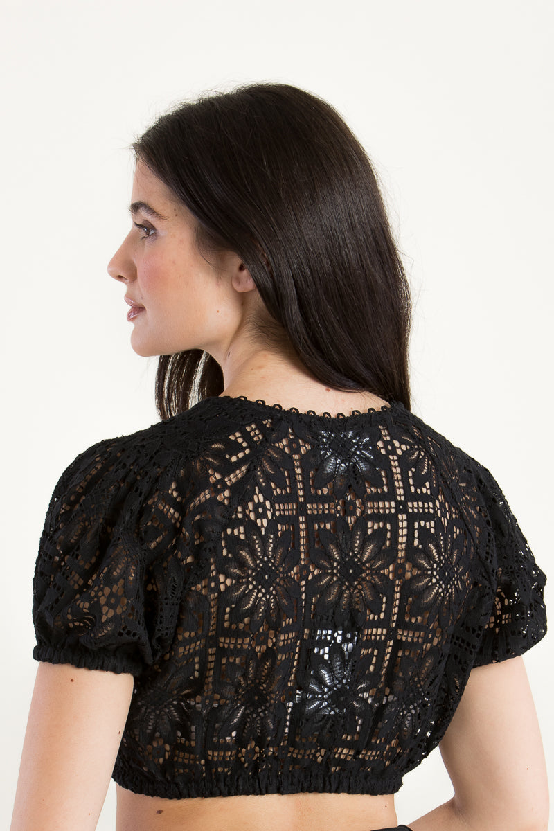Kinga Mathe Dirndlbluse Kaira schwarz Getragen | Kinga Mathe Dirndl Blouse Kaira black worn