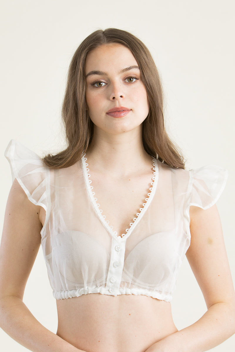 Kinga Mathe Dirndlbluse Kiki weiß Vorderansicht | Kinga Mathe Dirndl Blouse Kiki white front view