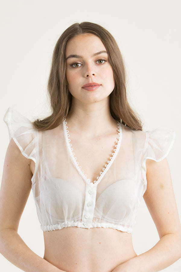 Kinga Mathe Dirndlbluse Kiki weiß Vorderansicht | Kinga Mathe Dirndl Blouse Kiki white front view