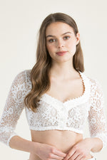 Kinga Mathe Dirndlbluse Samantha weiß Spitze Detail | Kinga Mathe Dirndl blouse Samantha white lace detail