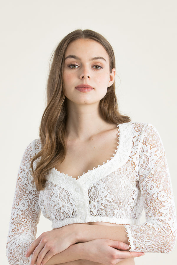 Kinga Mathe Dirndlbluse Samantha weiß Vorderansicht | Kinga Mathe Dirndl blouse Samantha white front view