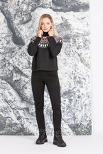Krimson Klover Norwegerpulli Helena Schwarz Vorderansicht | Krimson Klover Norwegian Pullover Helena Black front view
