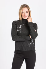 Krimson Klover Strickpullover Damen Janica Schwarz Vorderansicht | Krimson Klover Women's Knit Sweater Janica Black front view