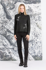 Krimson Klover Strickpullover Damen Janica Schwarz Vorderansicht | Krimson Klover Women's Knit Sweater Janica Black front view