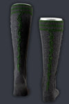 Lusana Trachtenstrümpfe L18994 Anthrazit Tanne Vorderansicht | Lusana traditional knee socks L18994 anthracite fir green front view