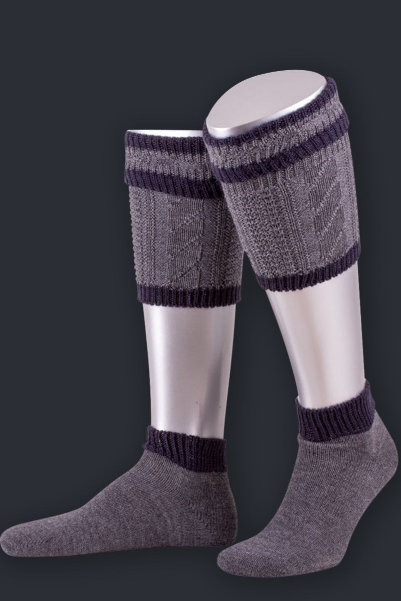 Lusana Loferlset Grau Marine Glatt