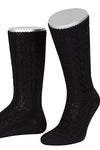 Lusana Trachten Schoppersocken Schwarz