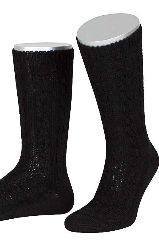 Lusana Trachten Schoppersocken Schwarz