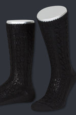Lusana Trachten Schoppersocken Schwarz