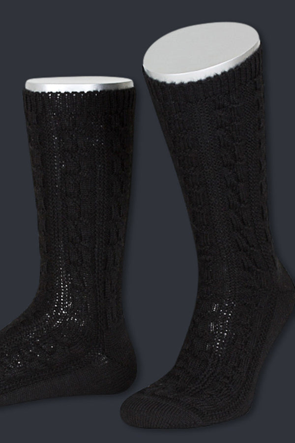 Lusana Trachten Schoppersocken Schwarz